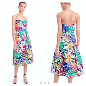 J Crew Silk Midi Dress with Brushstroke Print 🎨